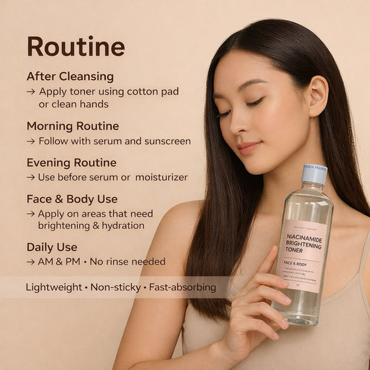 Niacinamide Brightening Toner – 1 Liter Refill | Daily Glow, Oil Control & Pore Care for Face & Body | Althea Essential