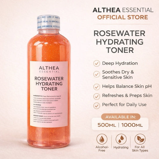 Rosewater Hydrating Toner – Deep Hydration, Soothing & pH-Balancing | Alcohol-Free | Althea Essential