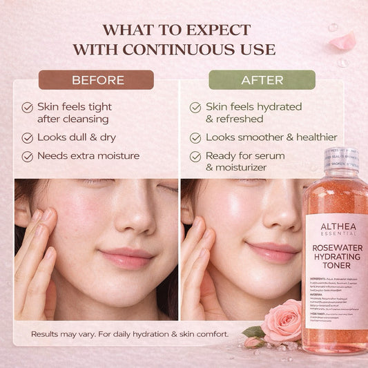 Rosewater Hydrating Toner – Deep Hydration, Soothing & pH-Balancing | Alcohol-Free | Althea Essential