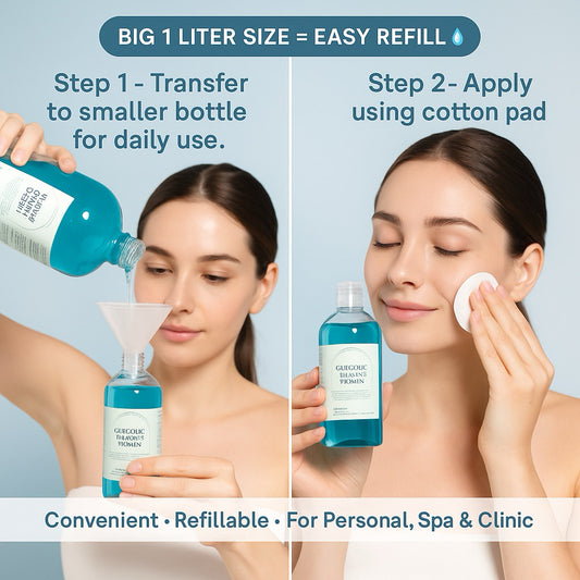 Glycolic Peeling Toner 7% (1 Liter Refill) – Brightening, Exfoliating Toner for Acne, Dark Spots & Rough Skin | Althea Essential